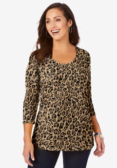 Stretch Cotton Scoop Neck Tee