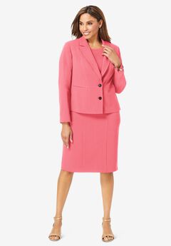 2-Piece Stretch Crepe Single-Breasted Jacket Dress