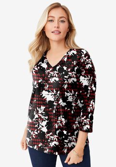 Stretch Cotton V-Neck Tee