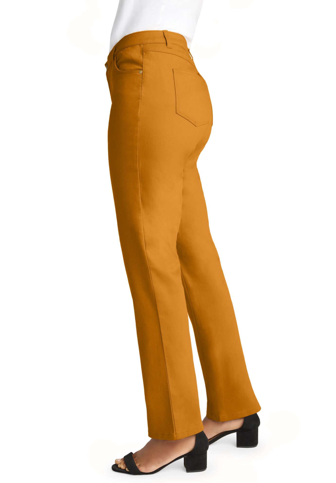 True Fit Stretch Denim Straight Leg Jean, RICH GOLD, alternate image number 2