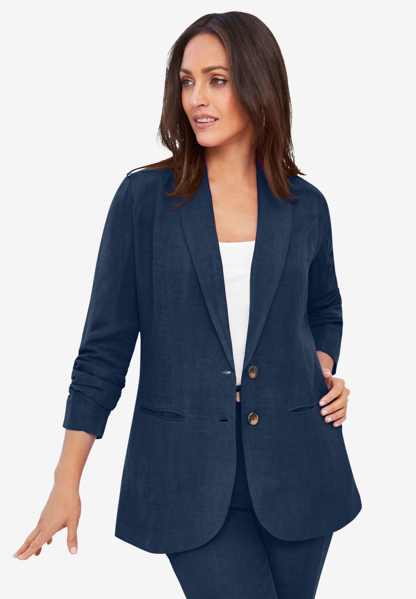 Roamans Womens Plus Size Fitted Blazer