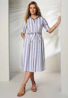 Stretch Poplin Shirtdress