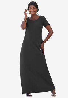 Stretch Cotton T-Shirt Maxi Dress