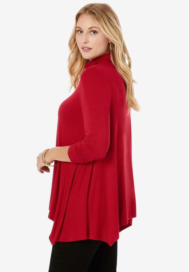 Turtleneck Sharktail Tunic, , alternate image number null