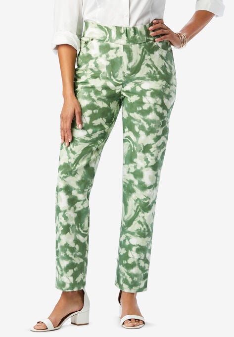 Comfort Waistband Straight Leg Jean, OLIVE DRAB CLOUD DYE, hi-res image number null