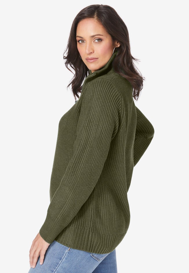 Shaker Quarter Zip Pullover, , alternate image number null