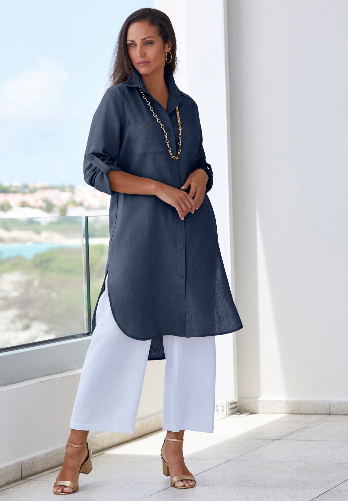 Linen Mega Tunic, , on-hover image number 1