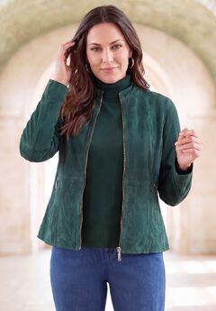 Suede Zip-Front Jacket