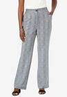 Tummy Control Bi-Stretch Bootcut Pant, BLACK IVORY GLEN PLAID, hi-res image number null