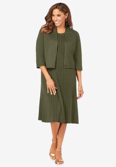 2-Piece Sweater Jacket Dress