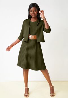 2-Piece Sweater Jacket Dress