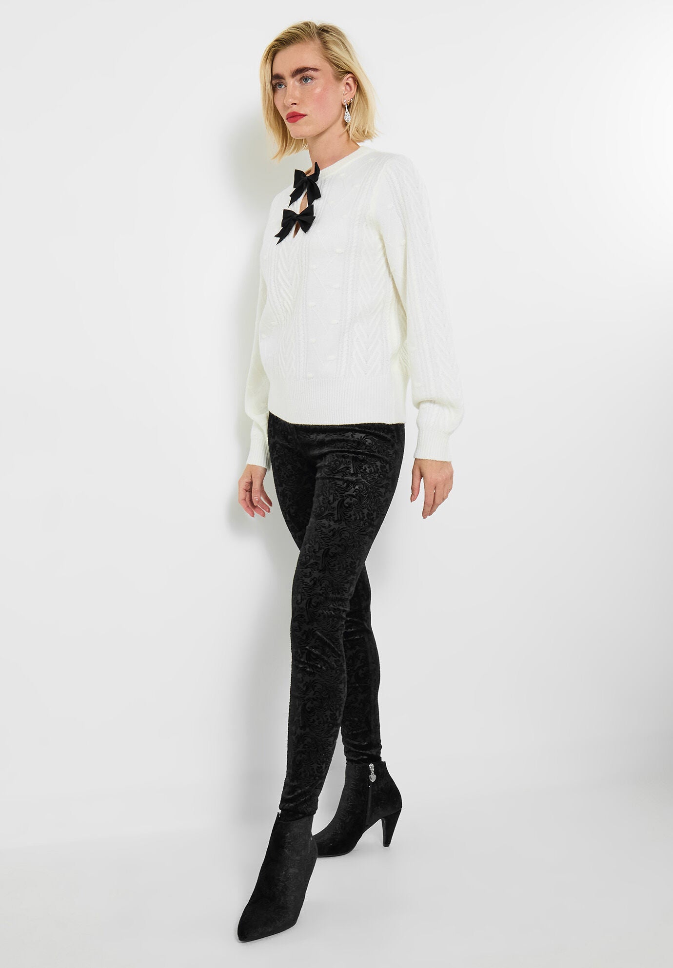Stretch Velvet Legging, BLACK PAISLEY, alternate image number 5