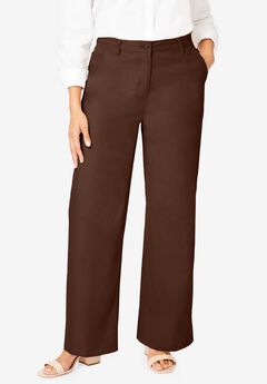 Stretch Cotton Chino Wide-Leg Trouser