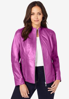 Zip Front Leather Jacket