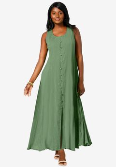 Button Down Gauze Dress