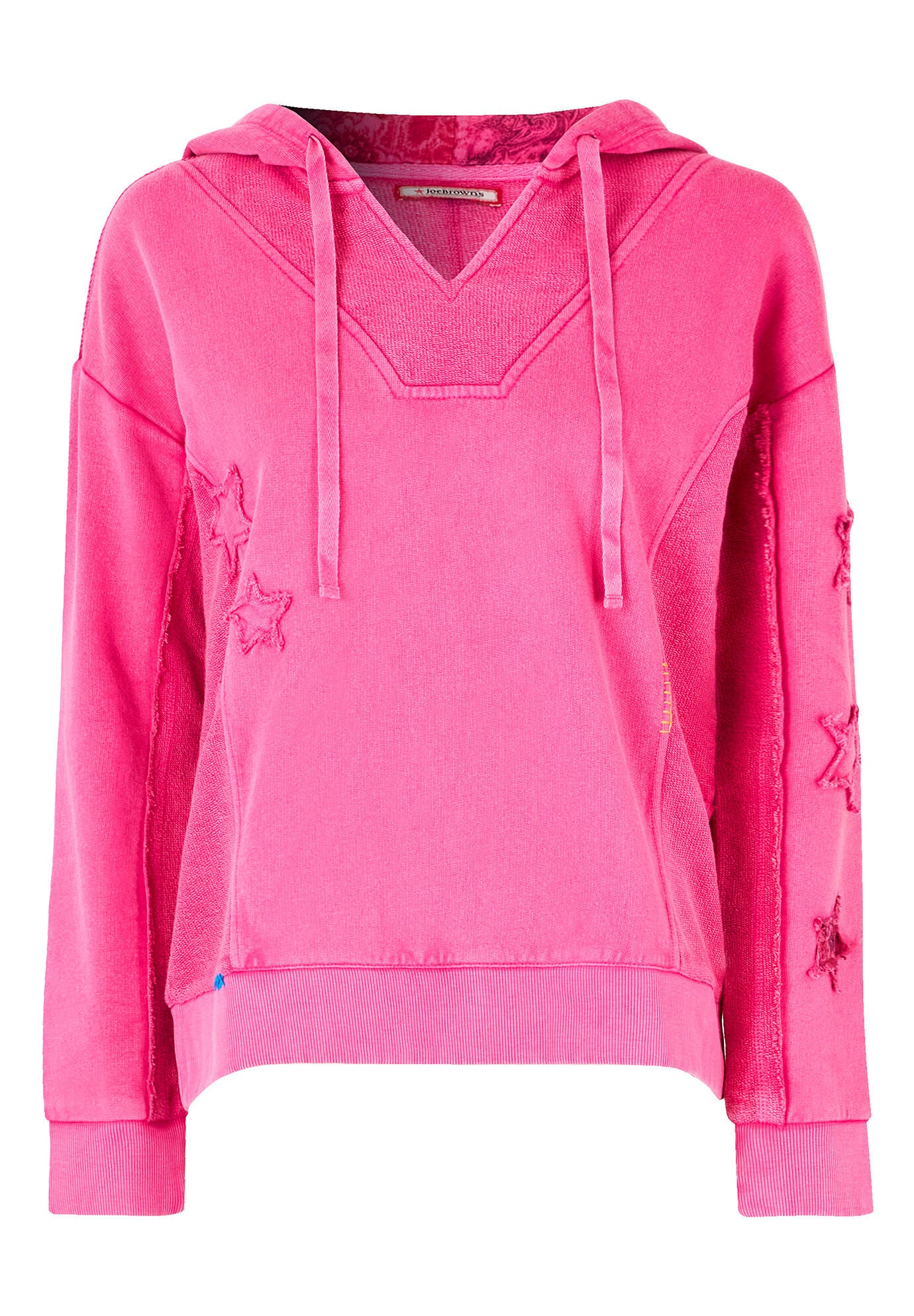 V Neck Star Hoodie, PRETTY PINK STARS, alternate image number 3