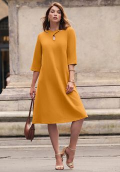 Stretch Cotton Keyhole T-Shirt Dress