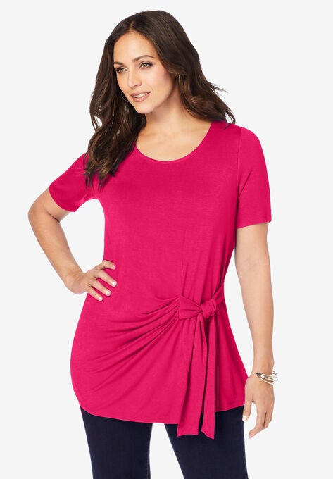 Side-Tie Tee, PINK BURST, hi-res image number null