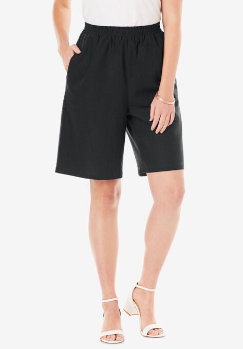Linen Short, BLACK, hi-res image number null