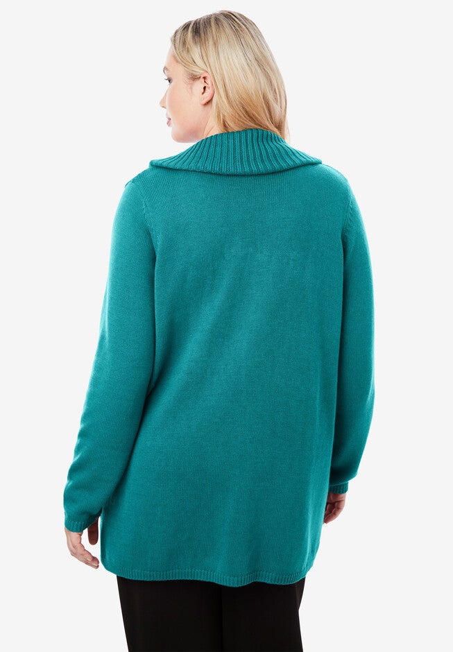 Cotton Cashmere Cowl Neck Sweater, , on-hover image number 1