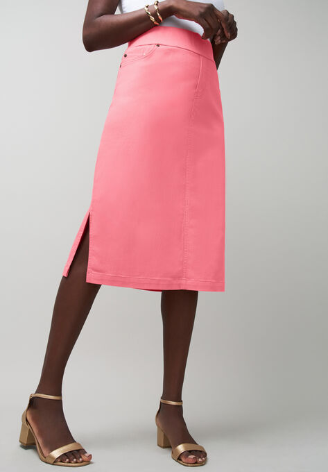 Comfort Waist Midi Skirt, , alternate image number null