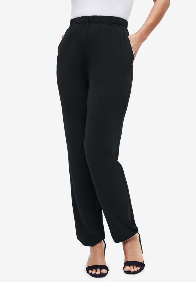 2-Piece Stretch Knit Notch Neck Pant Set, , alternate image number null