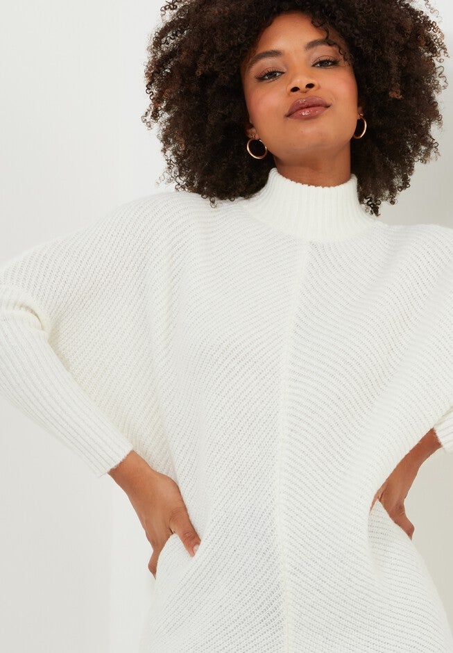 Mockneck Rib Sweater, CREAM, on-hover image number null