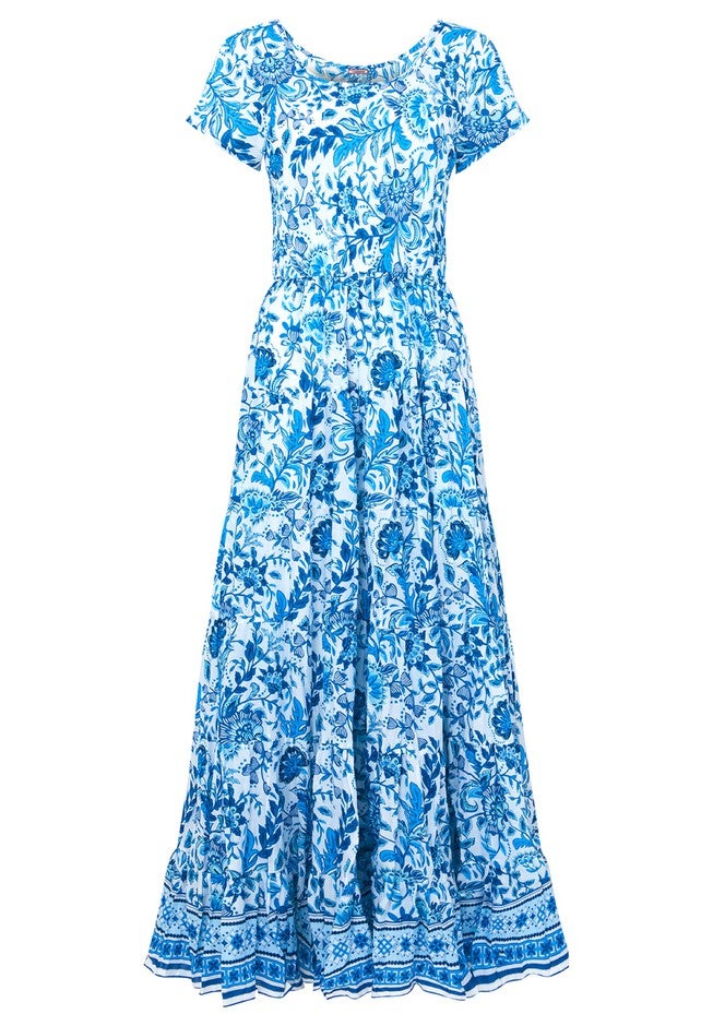 Cotton Maxi Dress, INDIGO BLOOM, alternate image number null
