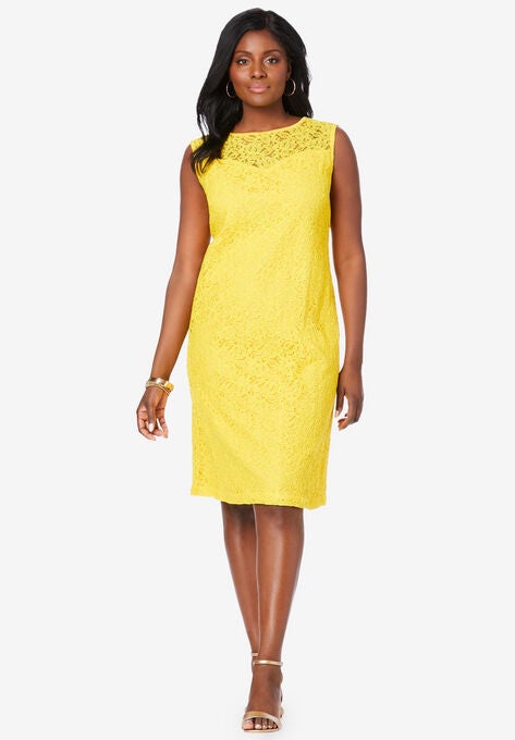 Lace Sheath Dress, MANGO GLOW, hi-res image number null