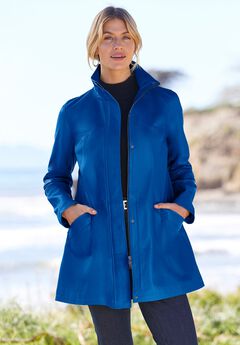 A-Line Zip Front Leather Jacket