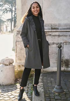 Contrast Hood Raincoat
