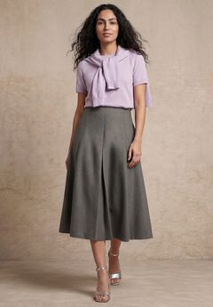 Pleated A-Line Skirt
