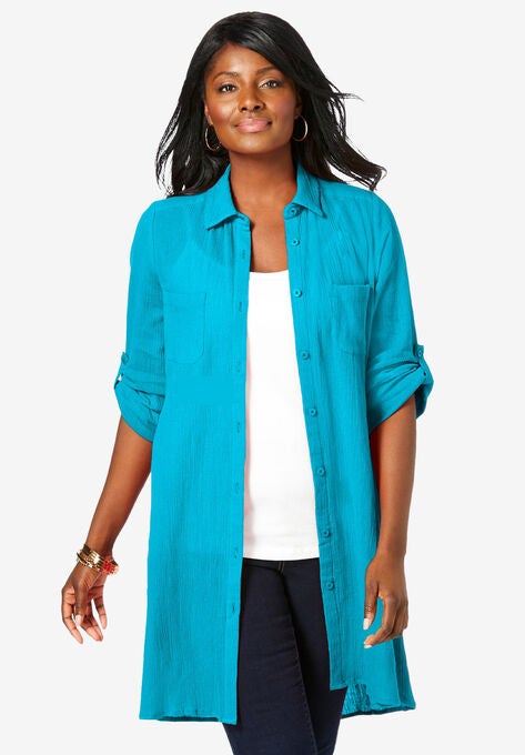 Gauze Mega Tunic, OCEAN, hi-res image number null