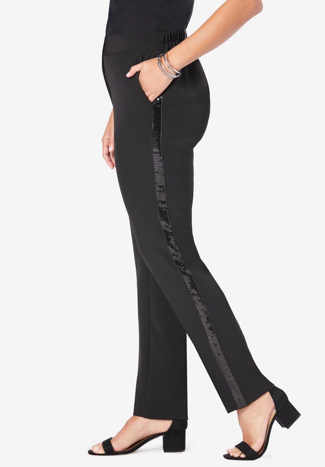 Stripe Tux Pants, BLACK, hi-res image number null