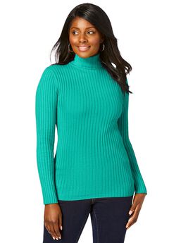 Ribbed Cotton Turtleneck Sweater