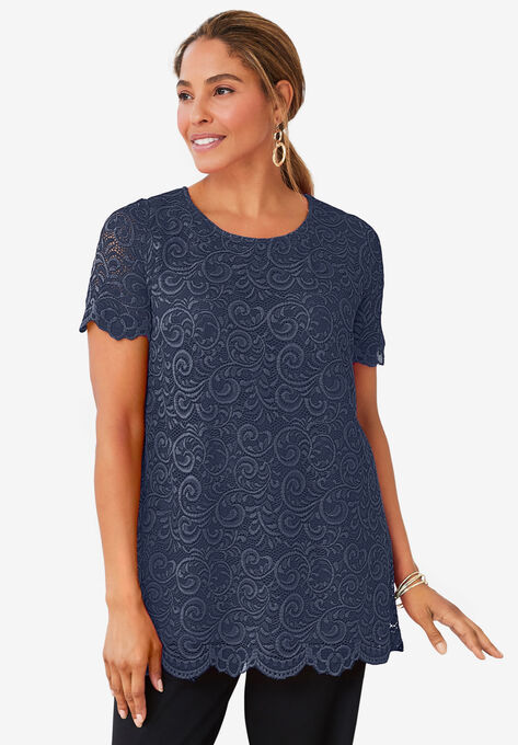 Lace Tunic, NAVY, hi-res image number null