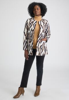 Collarless Quilted Jacket