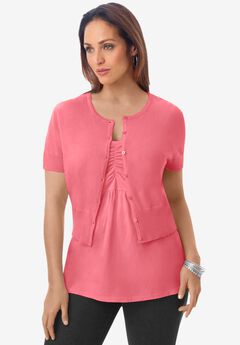 Plus Size Short Sleeve Cardigans