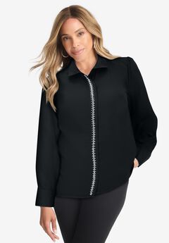 Georgette Pearl Trim Blouse
