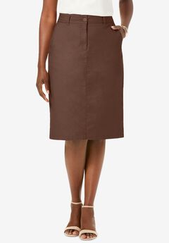 Stretch Cotton Chino Skirt