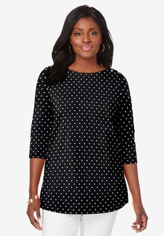Stretch Cotton Boatneck Tunic