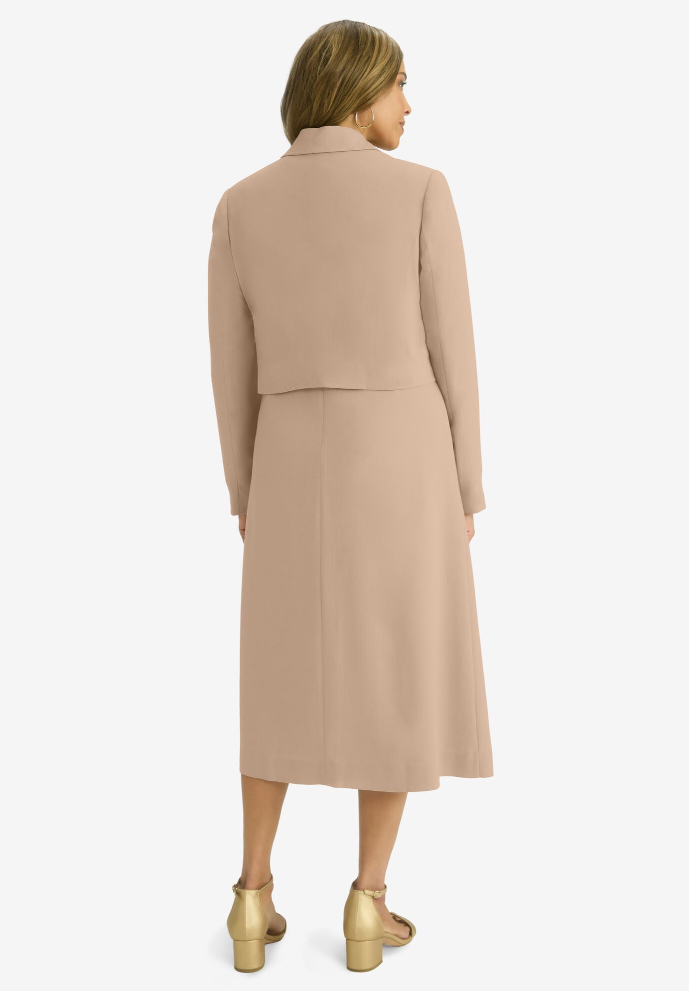 Cropped Jacket Dress, NEW KHAKI, on-hover image number 1