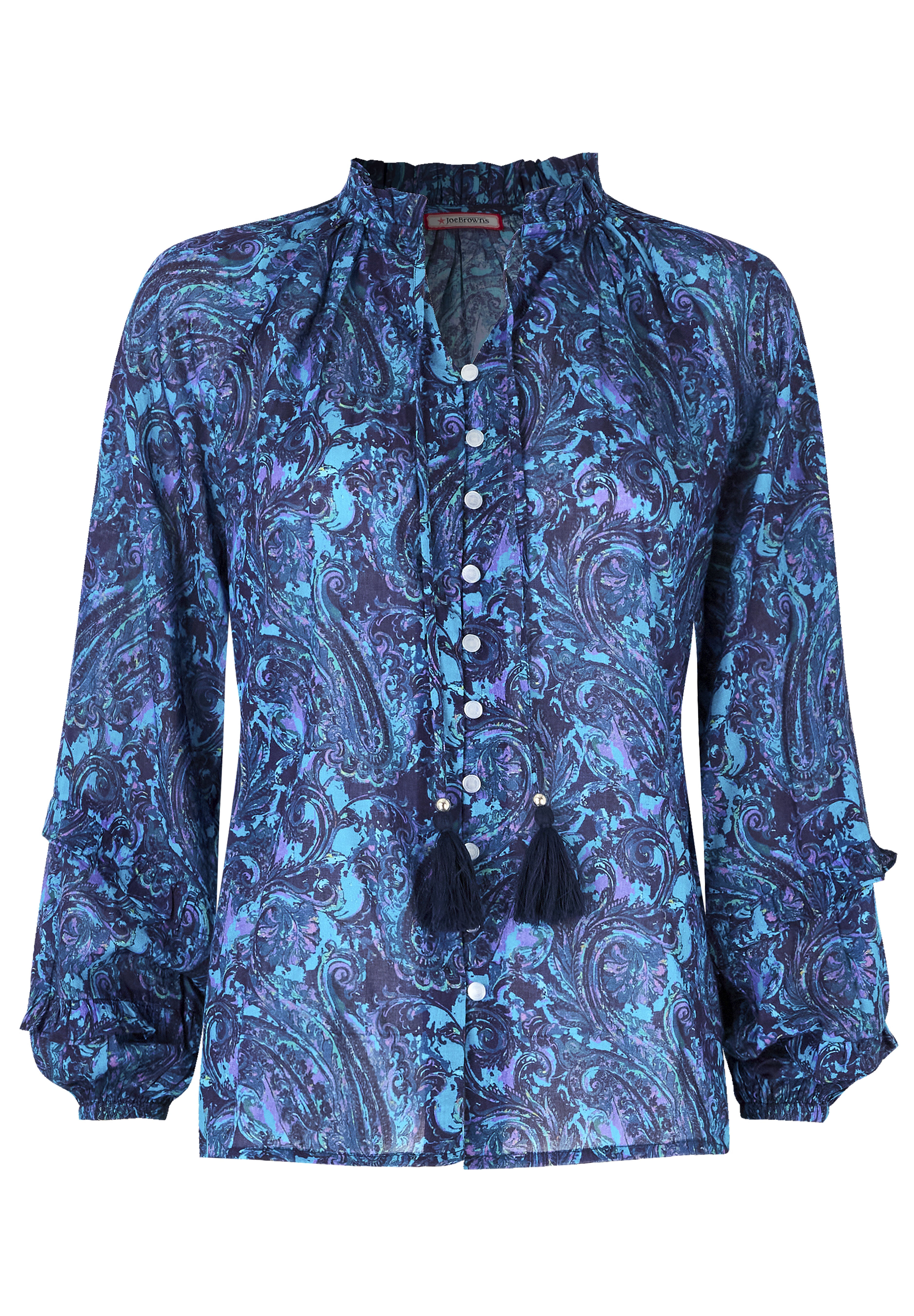Boho Tassel Blouse, BOHO WATERCOLOR PAISLEY, alternate image number 3