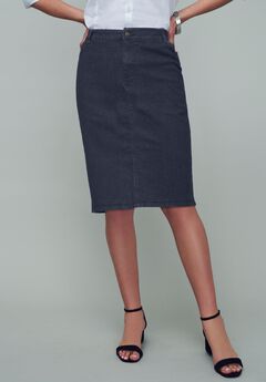 Plus Size Knee Length Denim Skirts