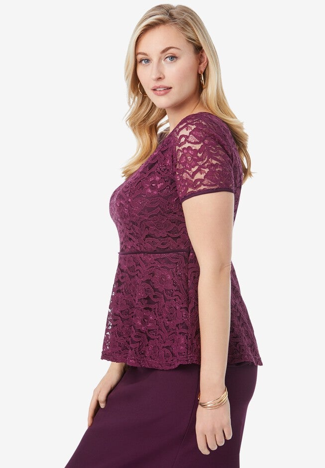 Peplum Lace Top, , alternate image number null