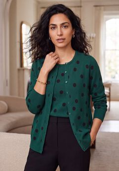 Fine Gauge Button-Front Cardigan