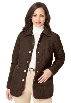 Snap-Front Quilted Coat