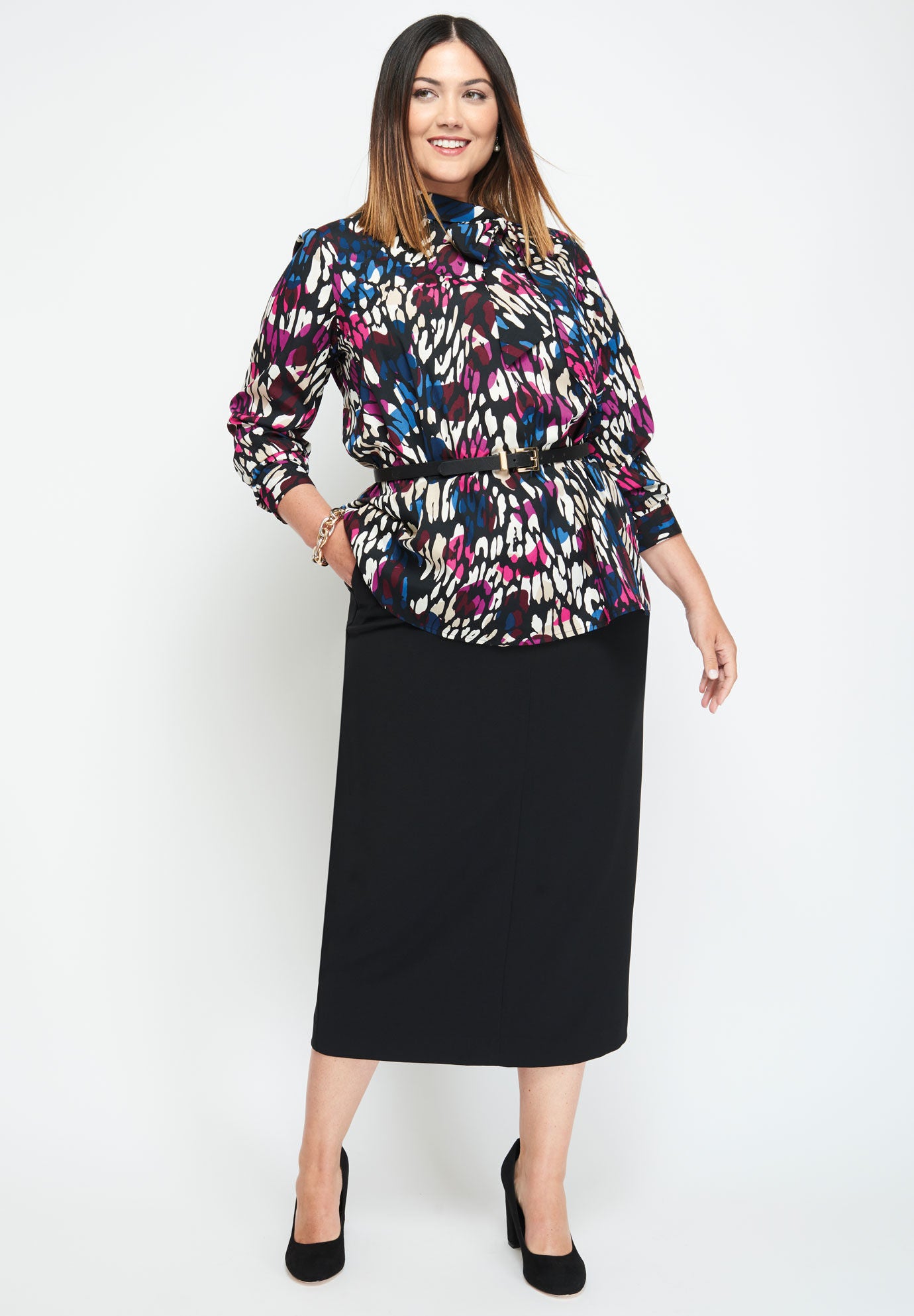 Fashionable Bow Blouse Roaman's