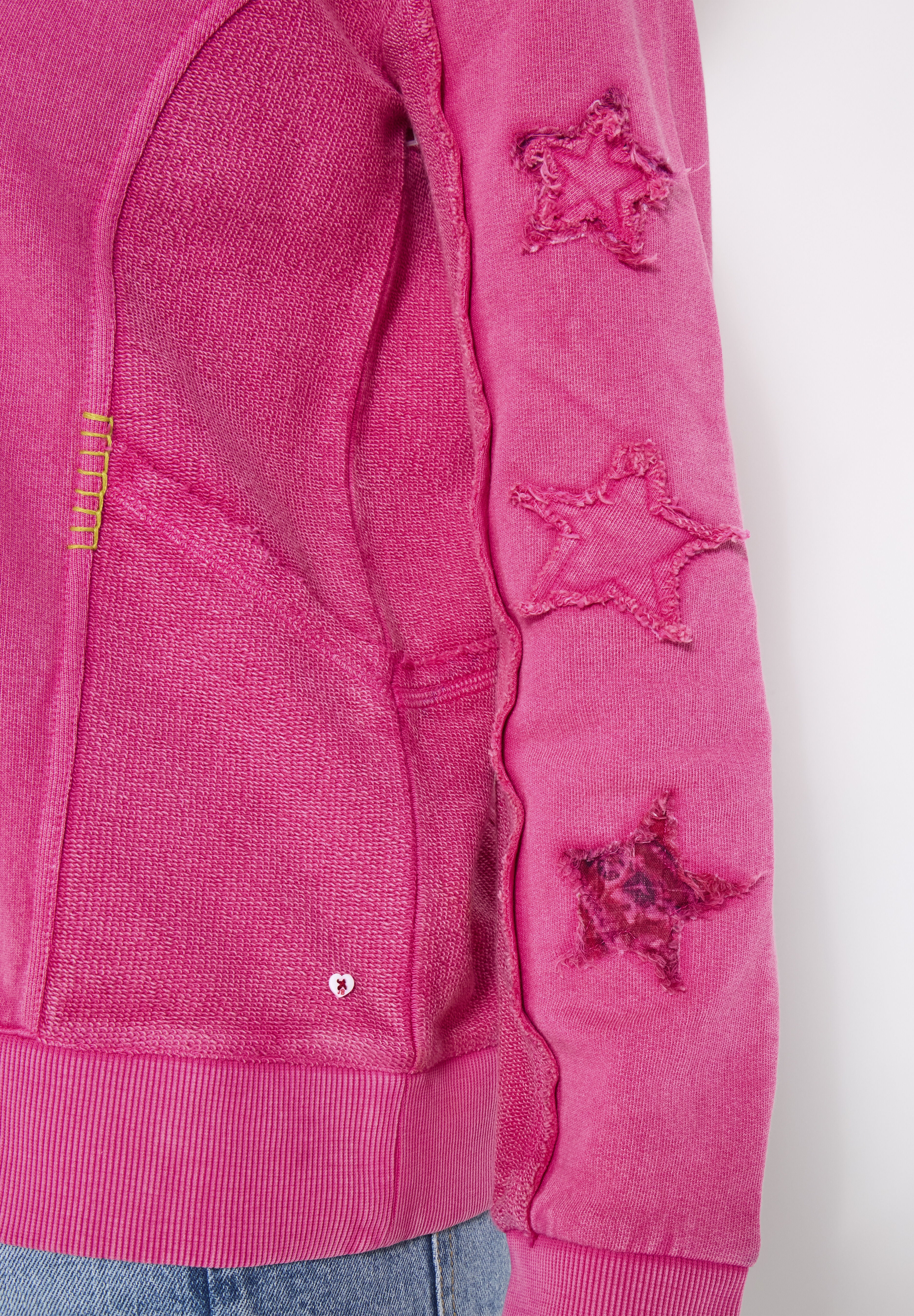 V Neck Star Hoodie, PRETTY PINK STARS, alternate image number 2