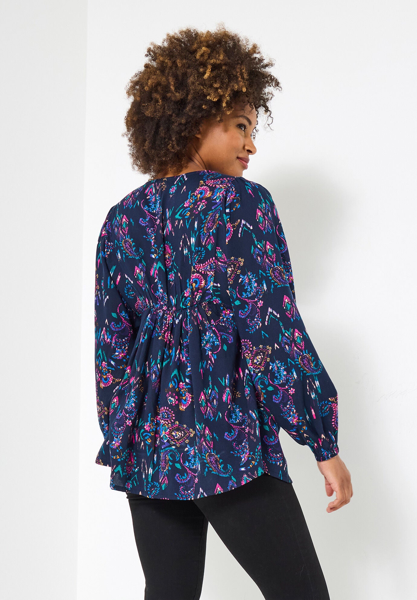 Boho Embroidered Blouse, BOHO MIXED PAISLEY, alternate image number 2